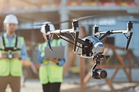 Police trainees work with drones